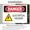 Signmission Electrical Hazard Danger Sign, Vinyl Decal, 10in W x 7in L, 2PK OS-2PACK-DS-D-710-L-2224 - alternate 5